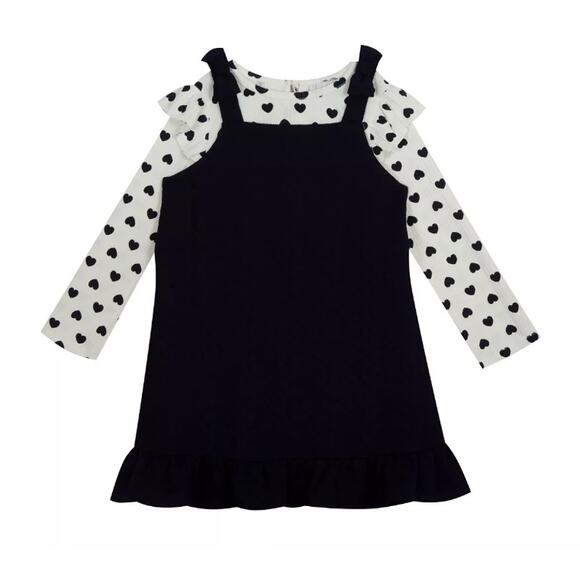 RARE EDITIONS Toddler Girls Knit Jumper with Heart Pattern Top - Picture 1 of 7